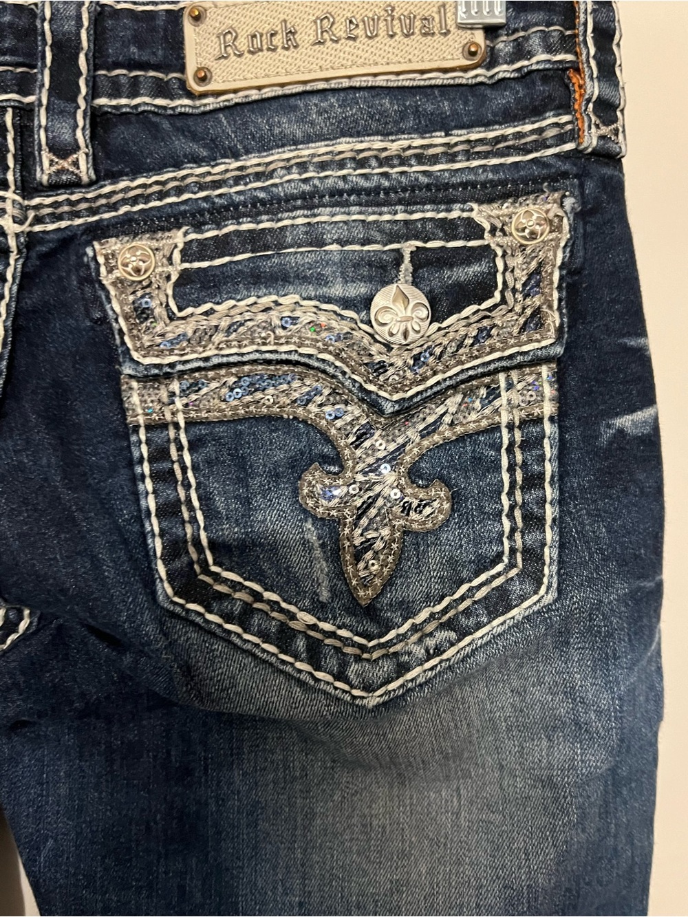 Rock Revival Ginger Easy Fit Jeans 28x30 Bootcut Thick Stitch Western Denim - Picture 4 of 16